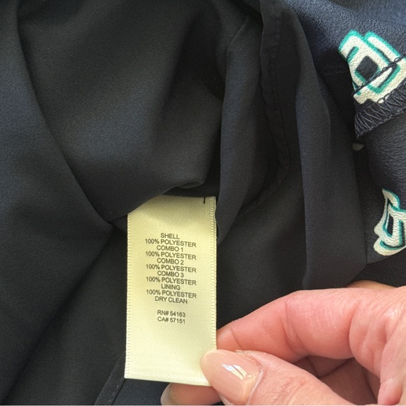 Eliza J Geo Print Belted Midi Shirtdress 6P Navy NWT - Picture 6 of 10